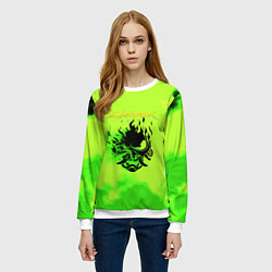 Свитшот женский Cyberpunk кислотный, цвет: 3D-белый — фото 2