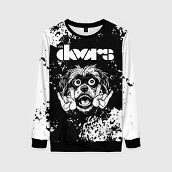 Свитшот женский The Doors рок пес, цвет: 3D-черный