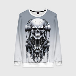 Свитшот женский Cool cyber skull - ai art fantasy, цвет: 3D-белый