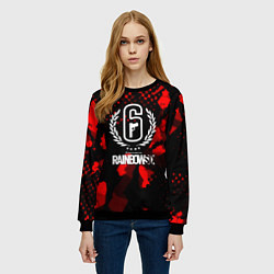 Свитшот женский Радуга 6 текстура, цвет: 3D-черный — фото 2