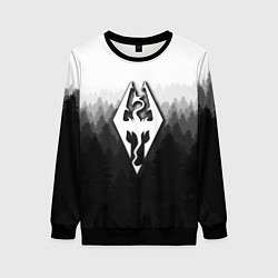 Свитшот женский Скайрим лес лого, цвет: 3D-черный
