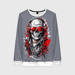 Свитшот женский Череп абстракция, цвет: 3D-белый