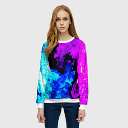 Свитшот женский Битва неонового огня, цвет: 3D-белый — фото 2