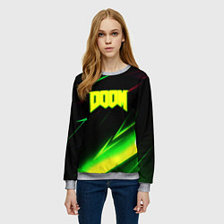 Свитшот женский Doom кислотные линии, цвет: 3D-меланж — фото 2