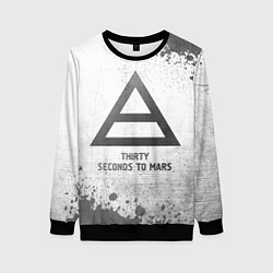 Свитшот женский Thirty Seconds to Mars - white gradient, цвет: 3D-черный