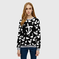 Свитшот женский Doom telegram, цвет: 3D-меланж — фото 2