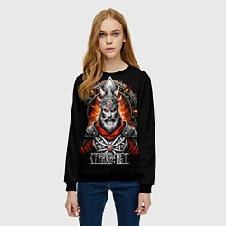 Свитшот женский Страха нет славянин, цвет: 3D-черный — фото 2