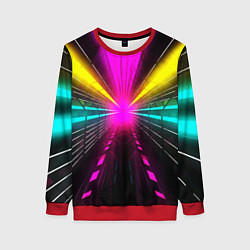 Женский свитшот Неоновые лучи текстура