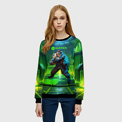 Свитшот женский Kelvin Deadlock, цвет: 3D-черный — фото 2