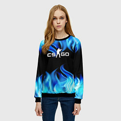 Свитшот женский CGGO blue flame, цвет: 3D-черный — фото 2