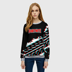 Свитшот женский Fortnite краски глитч, цвет: 3D-меланж — фото 2