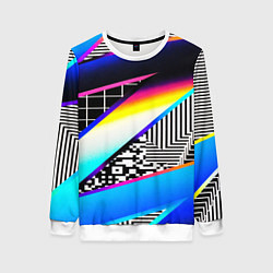 Женский свитшот Neon stripes geometry