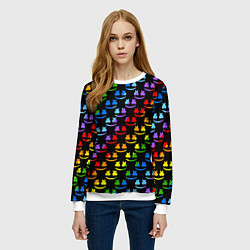 Свитшот женский Marshmello pattern neon, цвет: 3D-белый — фото 2