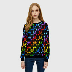 Свитшот женский Marshmello pattern neon, цвет: 3D-черный — фото 2