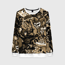 Свитшот женский Король и шут средневековья играют рок, цвет: 3D-белый