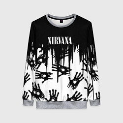 Свитшот женский Nirvana rok hand, цвет: 3D-меланж