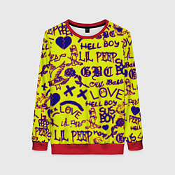 Свитшот женский Lil peep rap pattern, цвет: 3D-красный