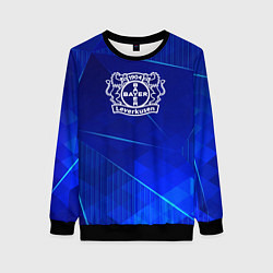 Свитшот женский Bayer 04 blue poly, цвет: 3D-черный