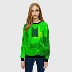 Свитшот женский BTS green poly, цвет: 3D-черный — фото 2