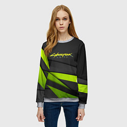 Свитшот женский Cyberpunk 2077 stripes line, цвет: 3D-меланж — фото 2