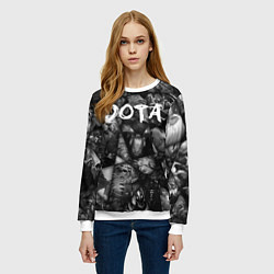 Свитшот женский Dota 2 - мозаика из персонажей игры, цвет: 3D-белый — фото 2