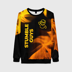 Свитшот женский Stumble Guys - gold gradient вертикально, цвет: 3D-черный