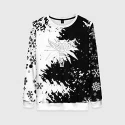 Женский свитшот Ведьмак снежинки