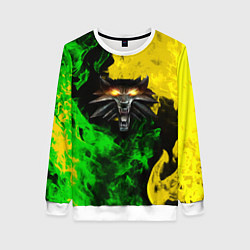 Свитшот женский The Witcher in fire, цвет: 3D-белый