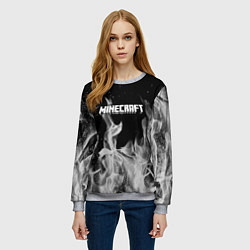 Свитшот женский Fortnite серый огонь, цвет: 3D-меланж — фото 2