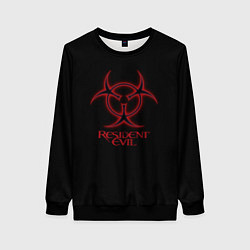 Свитшот женский Resident evil biohazard logo, цвет: 3D-черный