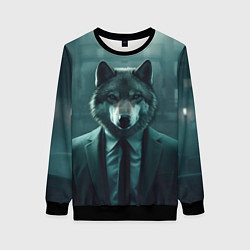 Женский свитшот Волк в пиджаке