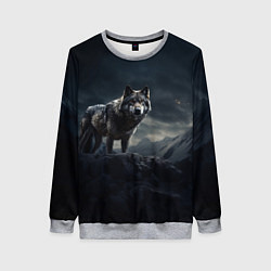 Женский свитшот Волк в горах