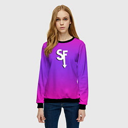 Свитшот женский Sally Face neon gradient, цвет: 3D-черный — фото 2