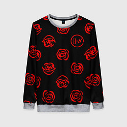 Свитшот женский Twenty one pilots rose pattern, цвет: 3D-меланж