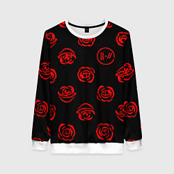 Свитшот женский Twenty one pilots rose pattern, цвет: 3D-белый