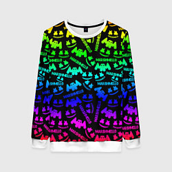 Свитшот женский Marshmello neon steel pattern, цвет: 3D-белый