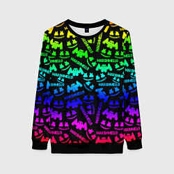 Свитшот женский Marshmello neon steel pattern, цвет: 3D-черный