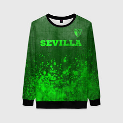 Свитшот женский Sevilla - green gradient посередине, цвет: 3D-черный