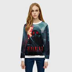 Свитшот женский Stalker 2 зараженная зона, цвет: 3D-белый — фото 2