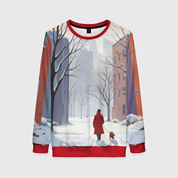 Женский свитшот Прогулка зима