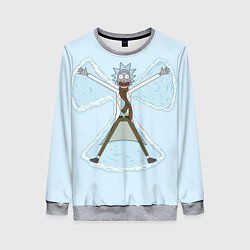 Женский свитшот Рик и Морти снег - бабочка