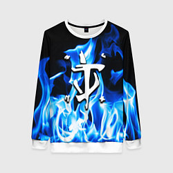 Женский свитшот Doom fire logo steel