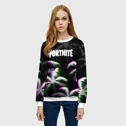 Свитшот женский Fortnite glitch tropix, цвет: 3D-белый — фото 2