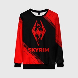 Свитшот женский Skyrim - red gradient, цвет: 3D-черный