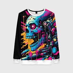 Женский свитшот Cool cyber skull - ai art