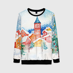 Женский свитшот Новогодний сказочный город