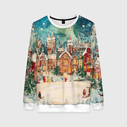 Женский свитшот Новогодний снежный город