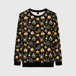 Женский свитшот Золотые новогодние шары