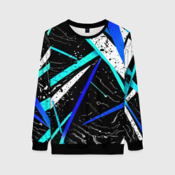 Свитшот женский Разноцветные праздничные линии, цвет: 3D-черный