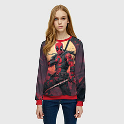 Свитшот женский Дэдпул самурай, цвет: 3D-красный — фото 2
